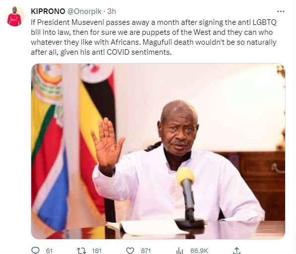 Museveni's covid-19 isolation