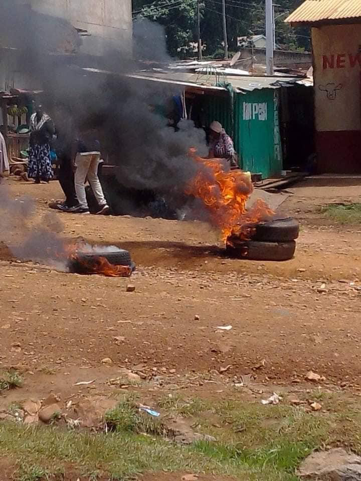 Residents of Kapsokwony Block Kimilili-Kapsokwony Road in Protest Over Poor Road Conditions